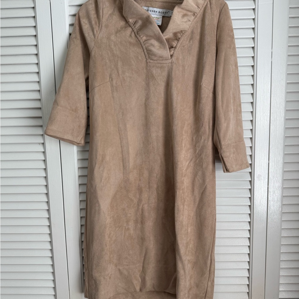 Gretchen Scott Designs Tan Suede Dress